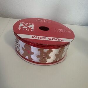 Place & Time Gingerbread Wire Edge Ribbon 1 1/2 in x 10 Yard NEW